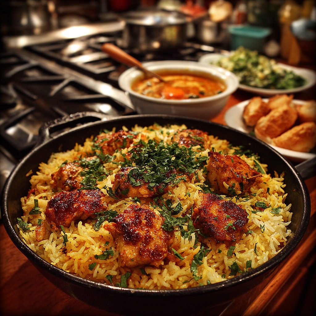 Quick and easy recipe for making chicken biryani in restaurant style